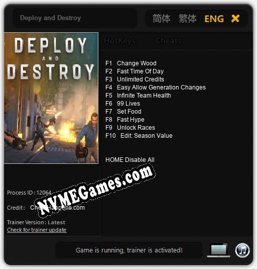 Deploy and Destroy: Cheats, Trainer +10 [CheatHappens.com]