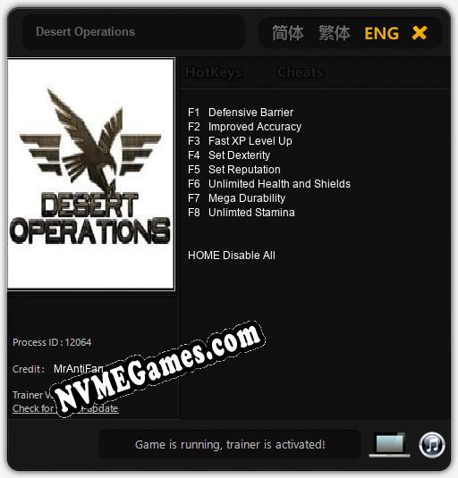 Desert Operations: Trainer +8 [v1.8]