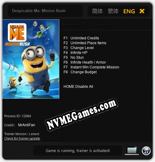 Despicable Me: Minion Rush: Treinador (V1.0.76)