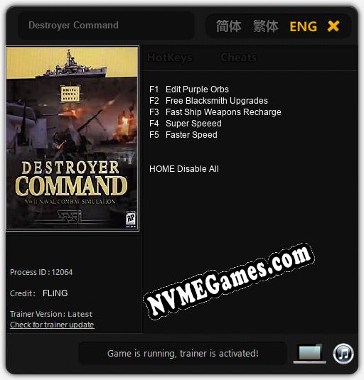 Destroyer Command: Cheats, Trainer +5 [FLiNG]