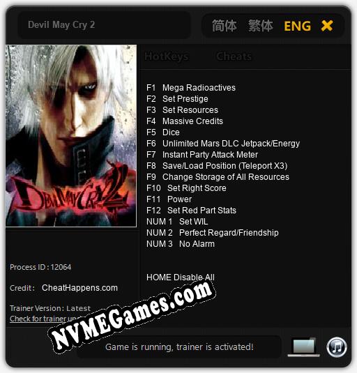 Devil May Cry 2: Cheats, Trainer +15 [CheatHappens.com]