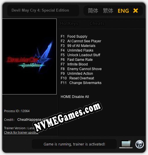 Devil May Cry 4: Special Edition: Cheats, Trainer +11 [CheatHappens.com]