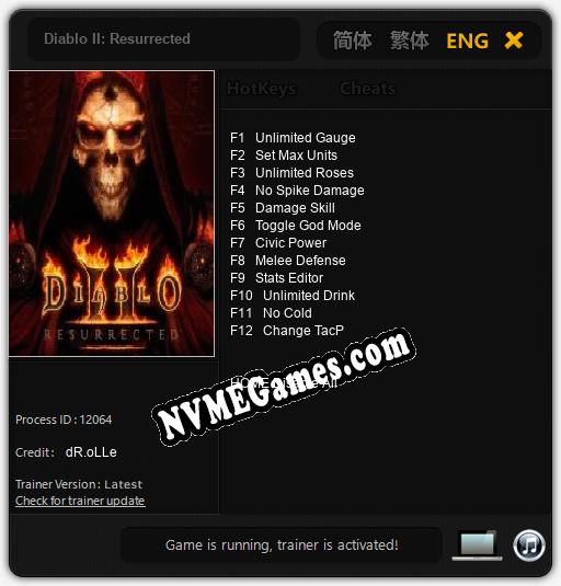 Diablo II: Resurrected: Cheats, Trainer +12 [dR.oLLe]