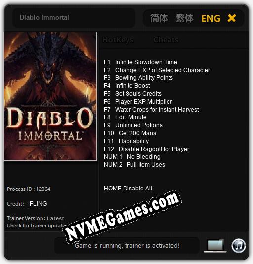 Diablo Immortal: Treinador (V1.0.91)