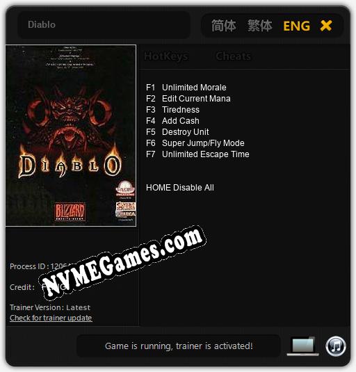 Diablo: Trainer +7 [v1.9]