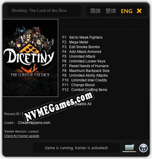 Dicetiny: The Lord of the Dice: Cheats, Trainer +12 [CheatHappens.com]