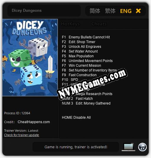 Treinador liberado para Dicey Dungeons [v1.0.2]