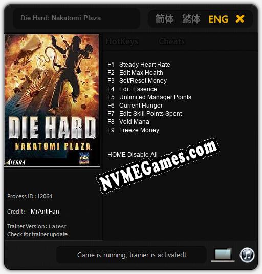 Die Hard: Nakatomi Plaza: Trainer +9 [v1.4]