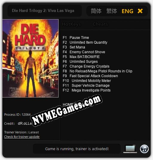 Die Hard Trilogy 2: Viva Las Vegas: Trainer +12 [v1.5]