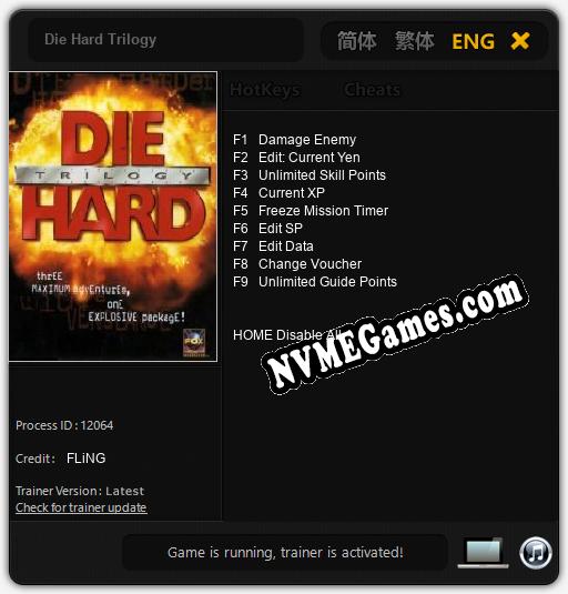 Die Hard Trilogy: Cheats, Trainer +9 [FLiNG]