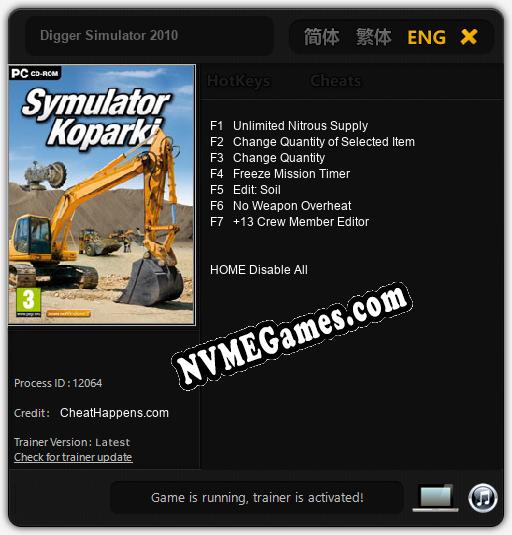 Digger Simulator 2010: Trainer +7 [v1.4]