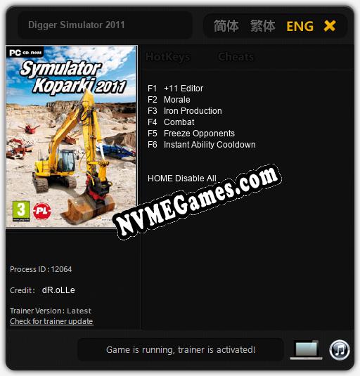 Digger Simulator 2011: Trainer +6 [v1.5]