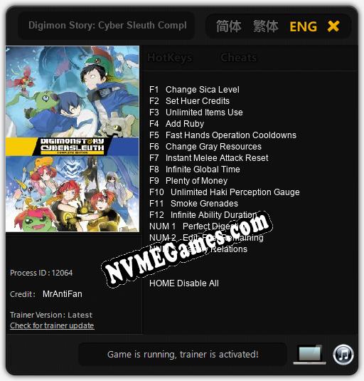 Digimon Story: Cyber Sleuth Complete Edition: Cheats, Trainer +15 [MrAntiFan]