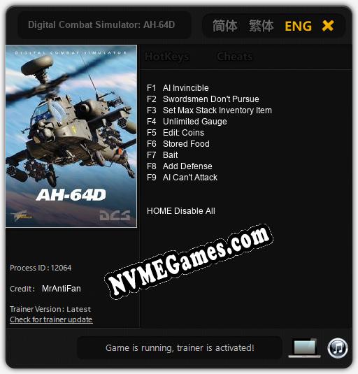 Digital Combat Simulator: AH-64D: Cheats, Trainer +9 [MrAntiFan]