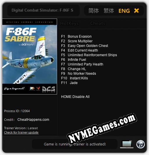 Digital Combat Simulator: F-86F Sabre: Trainer +11 [v1.8]