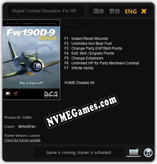 Digital Combat Simulator: Fw 190 D-9 Dora: Cheats, Trainer +7 [MrAntiFan]