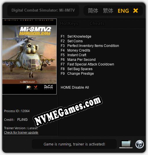 Digital Combat Simulator: Mi-8MTV2 Magnificent Eight: Cheats, Trainer +9 [FLiNG]