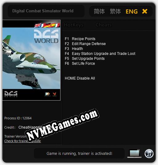 Treinador liberado para Digital Combat Simulator World [v1.0.1]