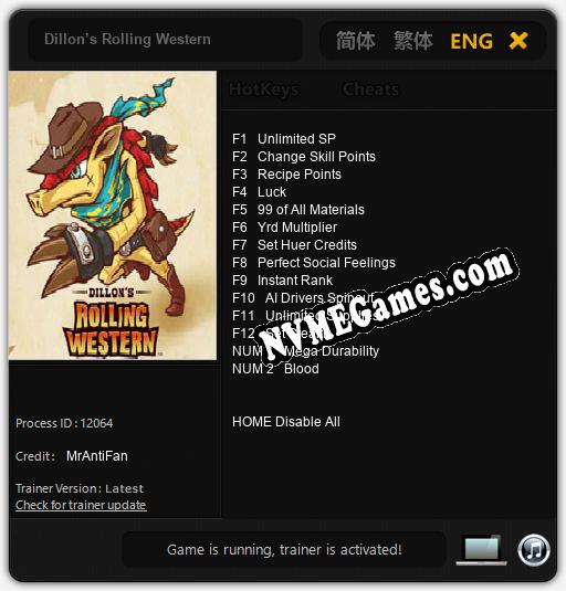 Dillon’s Rolling Western: Cheats, Trainer +14 [MrAntiFan]