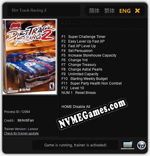 Dirt Track Racing 2: Cheats, Trainer +13 [MrAntiFan]