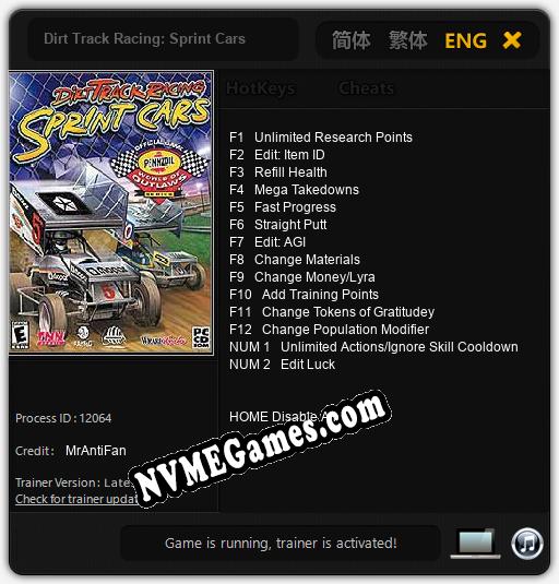 Dirt Track Racing: Sprint Cars: Cheats, Trainer +14 [MrAntiFan]