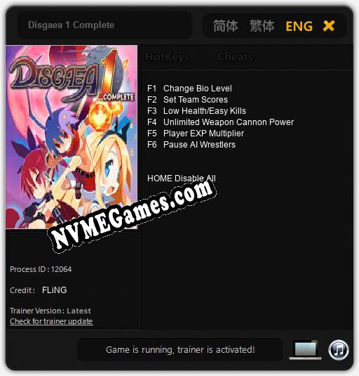 Treinador liberado para Disgaea 1 Complete [v1.0.2]