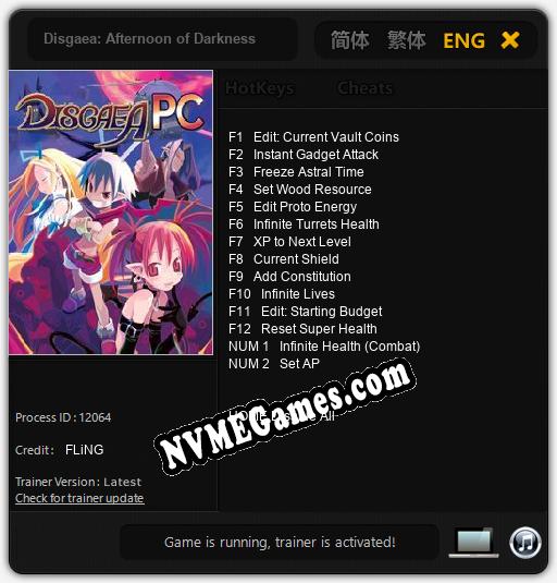 Disgaea: Afternoon of Darkness: Trainer +14 [v1.1]