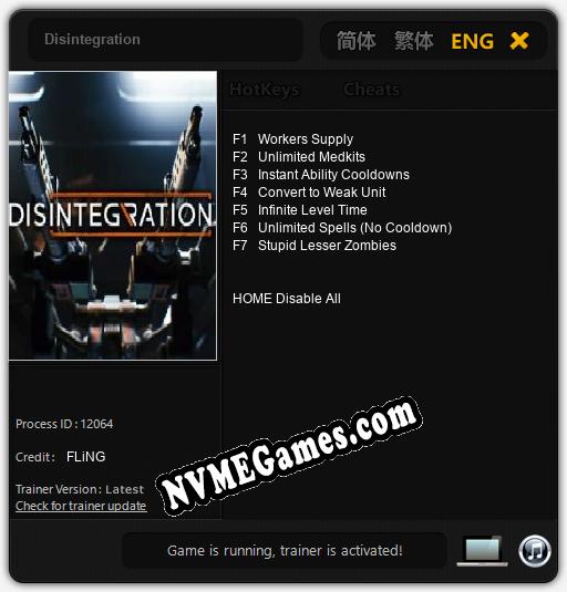 Disintegration: Cheats, Trainer +7 [FLiNG]