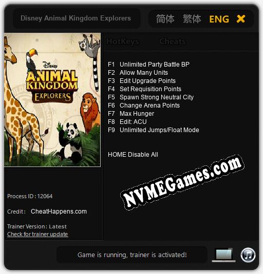 Treinador liberado para Disney Animal Kingdom Explorers [v1.0.9]