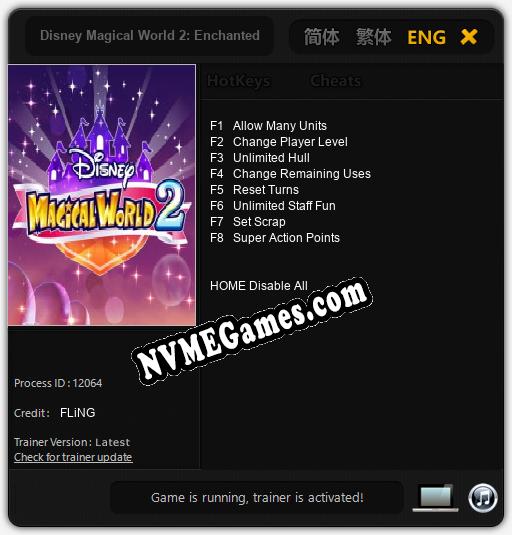 Treinador liberado para Disney Magical World 2: Enchanted Edition [v1.0.9]