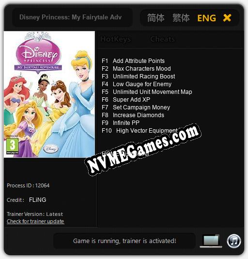 Disney Princess: My Fairytale Adventure: Cheats, Trainer +10 [FLiNG]