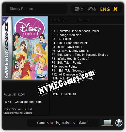 Disney Princess: Trainer +14 [v1.3]