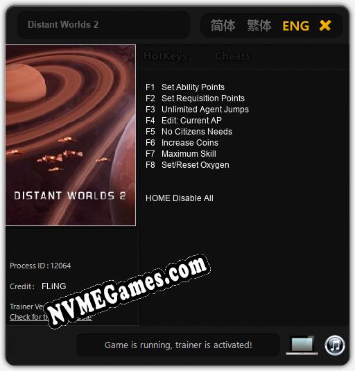 Distant Worlds 2: Treinador (V1.0.4)