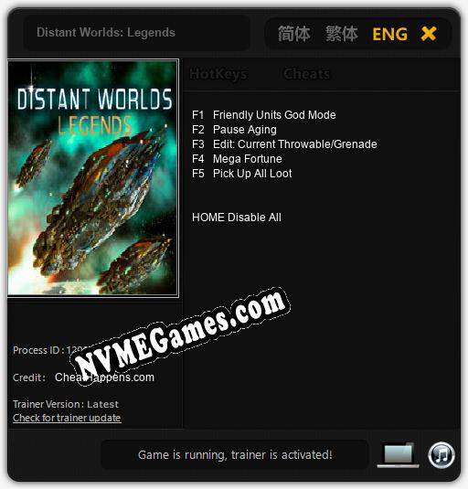 Distant Worlds: Legends: Treinador (V1.0.29)