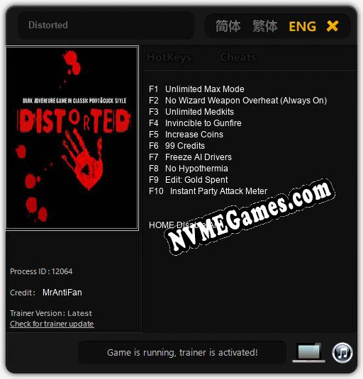 Distorted: Trainer +10 [v1.4]