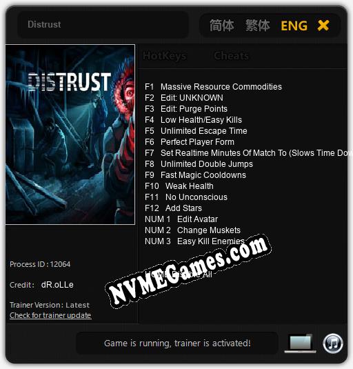 Distrust: Treinador (V1.0.34)