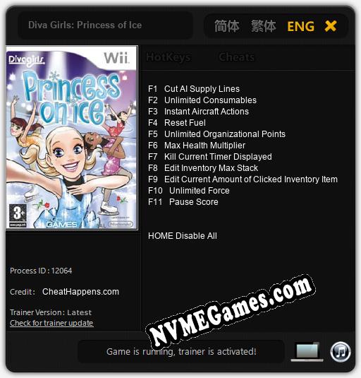 Diva Girls: Princess of Ice: Trainer +11 [v1.5]