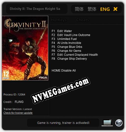 Treinador liberado para Divinity II: The Dragon Knight Saga [v1.0.2]