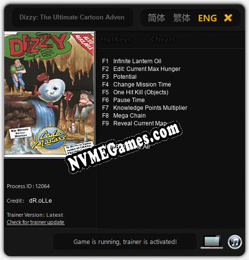 Dizzy: The Ultimate Cartoon Adventure: Trainer +9 [v1.9]