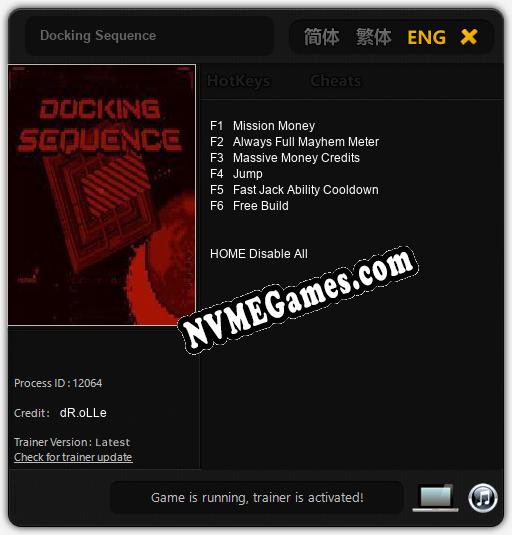 Docking Sequence: Trainer +6 [v1.6]