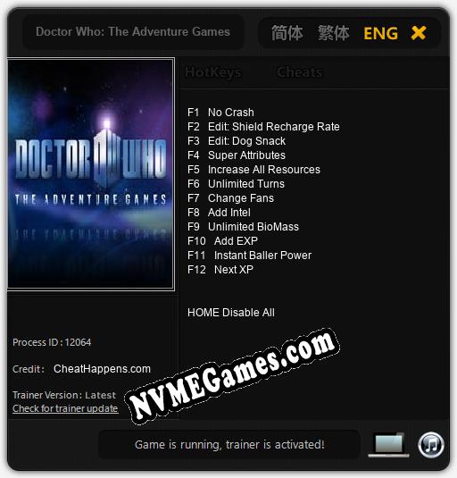 Doctor Who: The Adventure Games: Trainer +12 [v1.4]