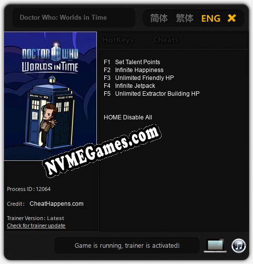 Doctor Who: Worlds in Time: Trainer +5 [v1.3]