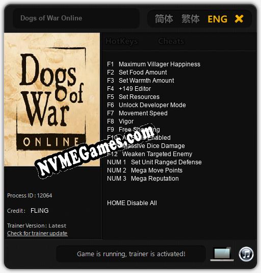 Dogs of War Online: Trainer +15 [v1.4]