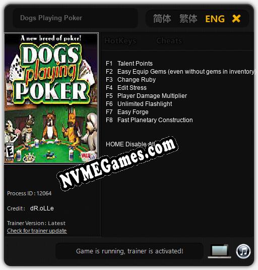 Dogs Playing Poker: Trainer +8 [v1.3]