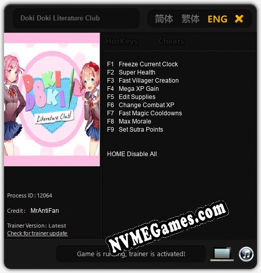 Doki Doki Literature Club: Cheats, Trainer +9 [MrAntiFan]