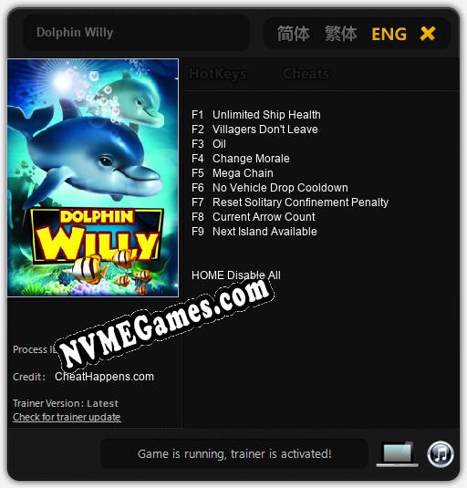 Dolphin Willy: Trainer +9 [v1.9]