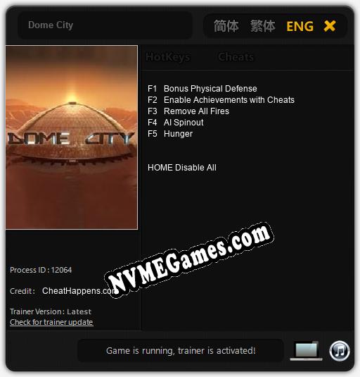 Dome City: Trainer +5 [v1.2]