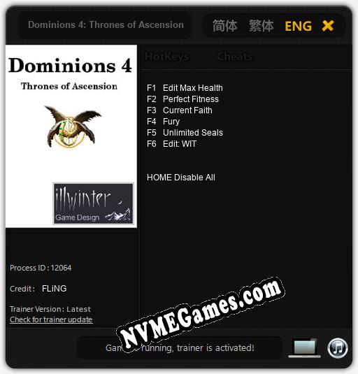 Dominions 4: Thrones of Ascension: Cheats, Trainer +6 [FLiNG]