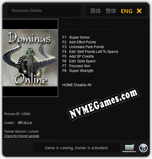 Dominus Online: Trainer +8 [v1.6]