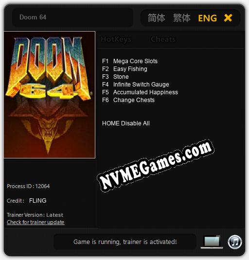 Doom 64: Treinador (V1.0.13)